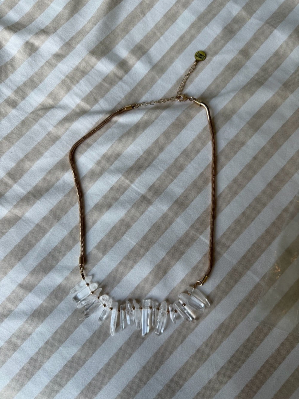 Kinsley Armelle Crystal Spike Statement Necklace - Gold Tone